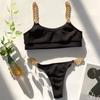 Fashion Women Sexy Wide Straps Padded Bandeau Bikini Set Swimming Bathing Suit Swimsuit