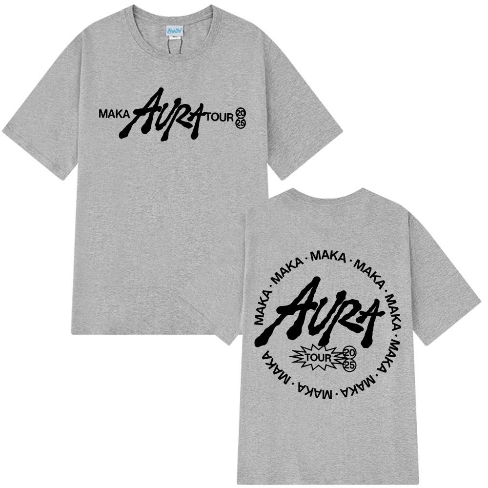 Rapper Maka Aura Tour 2025 Gothic Punk T Shirts Men Women Clothing Fashion Vintage T-shirts Casual Cotton Hip-hop Loose T Shirt