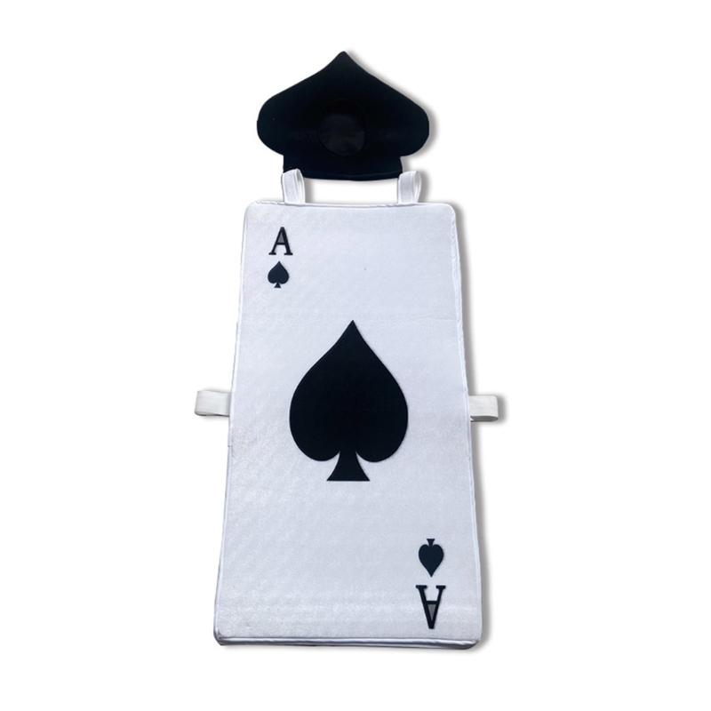Poker Ace of Spades Role-playing Game Costume Halloween Cosplay Outfit Accessory 1 чёрный
