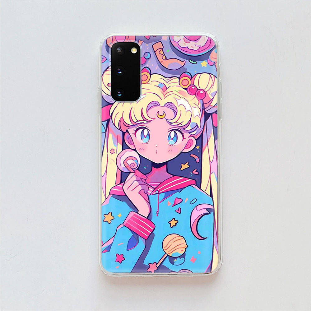AD80 Sailor Moon Clear Case for Samsung A04 A14 A23 A34 A54 M23 M33 M52 M53 Realme 10 9 C30S C35 C55 VIVO Y02 Y21 Y33S Y51 X80 V25 Cover
