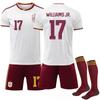 FIFA Fussball-Weltmeisterschaft 2026 Spanien Auswärts #17 WILLIAMS JR. Sport Trainings-Trikotset mit Socken für Jugendliche, Kinder, Erwachsene, Fußball-Kits