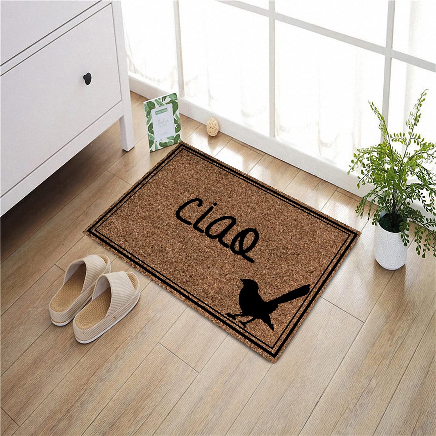 Ciao Bird Italiaanse Deurmat voor Entree Grappige Rubberen Keukenmat Tuin Garage Deur Vloermat Antislip Tapijt Entree Vloerkleed 24inchx16inch
