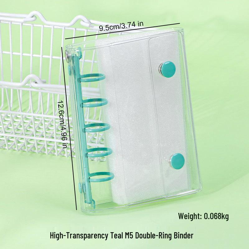 Macaron Color Tri-Fold Loose-Leaf Planner with Double-Buckle & Storage Pocket