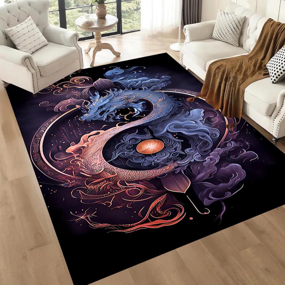 Chinese Dragon Fantasy Floor Mats for Living Room, Bedroom and Room Decoration Are Suitable for Gifts.