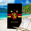 Sportverein Fußballwappen Aufdruck Strandtuch, Super Weiche Mikrofaser, Perfektes Geschenk Geburtstag, für Pool, Strand, Reisen, für Familie und Freunde