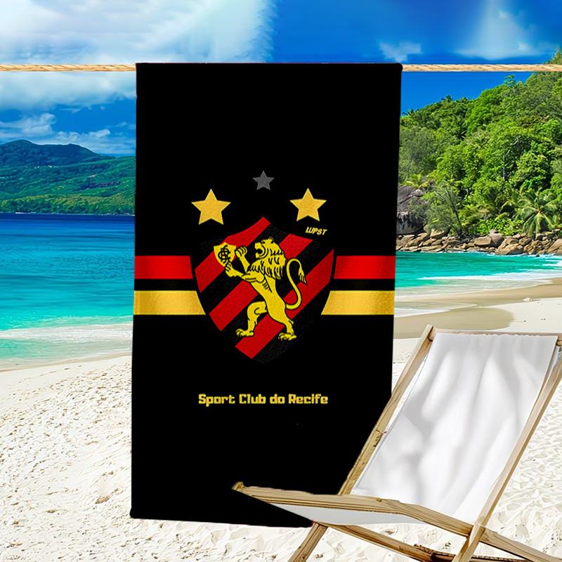 Sportverein Fußballwappen Aufdruck Strandtuch, Super Weiche Mikrofaser, Perfektes Geschenk Geburtstag, für Pool, Strand, Reisen, für Familie und Freunde