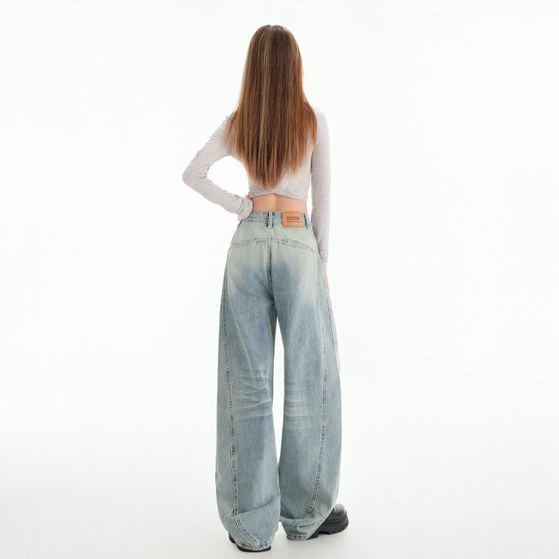 Jeans Larghi da Donna per la Primavera Design Primaverile da Donna Pantaloni Banana Falce Slim Pantaloni Larghi Primavera da Donna