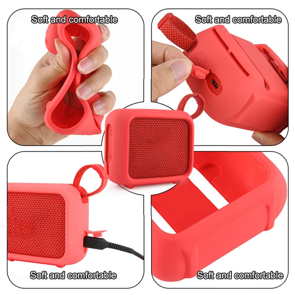 Premium Silicone Case for JBL Go 4 Speaker with Mount Strap Shockproof Protective Sleeve Perfect Fit Design