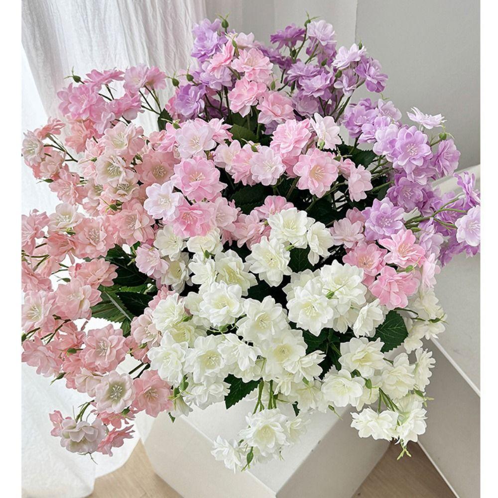 Green Leaves Artificial Jasmine Flower Silk Petals Faux Flower Simulation Flower Desktop Ornaemnt