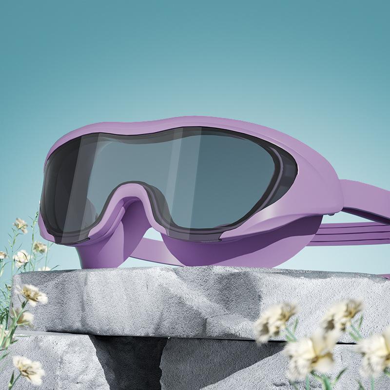 Swimming Goggles Adult HD Waterproof Anti-fog Large Frame Swimming Goggles for Men and Women Professional Diving Equipment