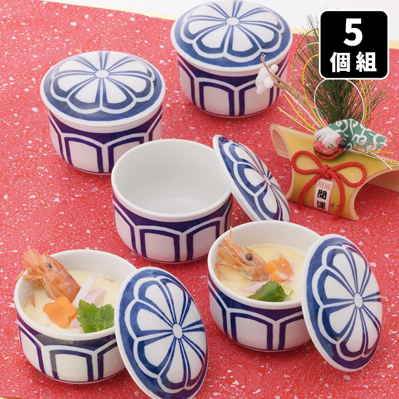 Saikaitoki Medium Chawanmushi Bowl with Storage Mino Kikuwari Lid of 275ml Bowl, Bowl, Chawanmushi, Lid, Large, Hospitality, Container, Pickles,