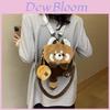 Plush Cartoon Raccoon Backpack With Lightweight Design For Casual Travel And School Use
