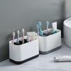 Multifunctional Bathroom Organizer For Toothbrush Toothpaste Razors Storage Removable Design Easy To Clean Durable Plastic Modern Style Space