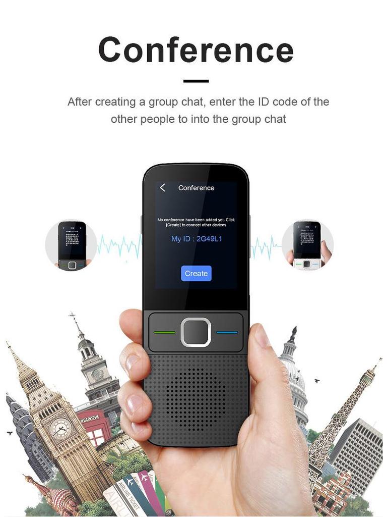 T10 Smart Voice Translator with Offline Support for 14 Countries, 138 Languages, WiFi, Photo & Recording Features.