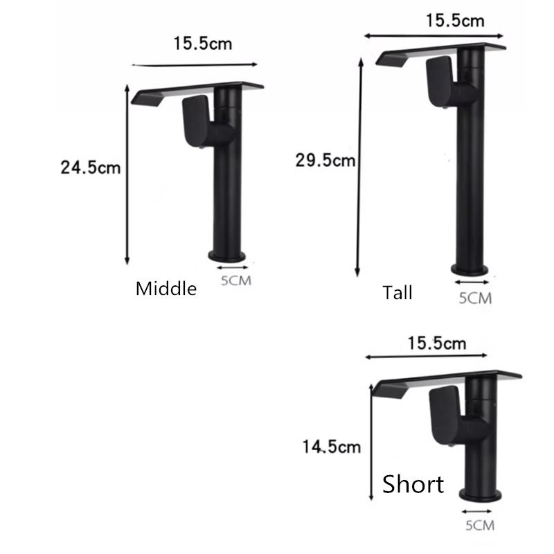 Brushed Gold 360 Rotating Bathroom Faucet Brass Basin Faucet Black Waterfall Tap Wash basin Faucet Hot & Cold Lavotory Faucet