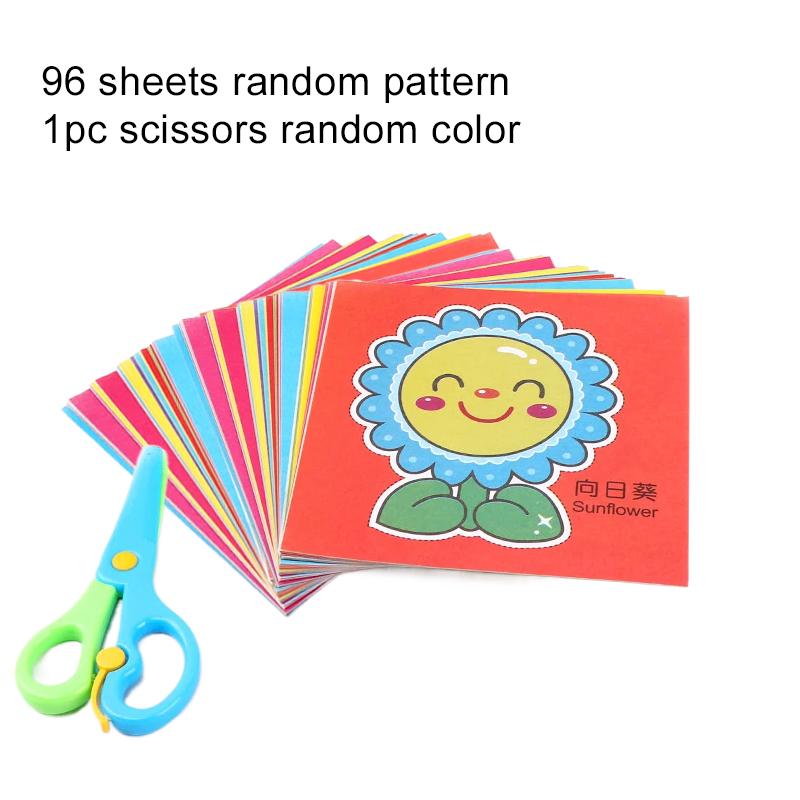 48/96 Blatt Papierschnitte Farbiges Papier Cartoon Büro Kulturartikel Kunst Klassenzimmer Papier Kirigami Schülerbelohnungen TMZ
