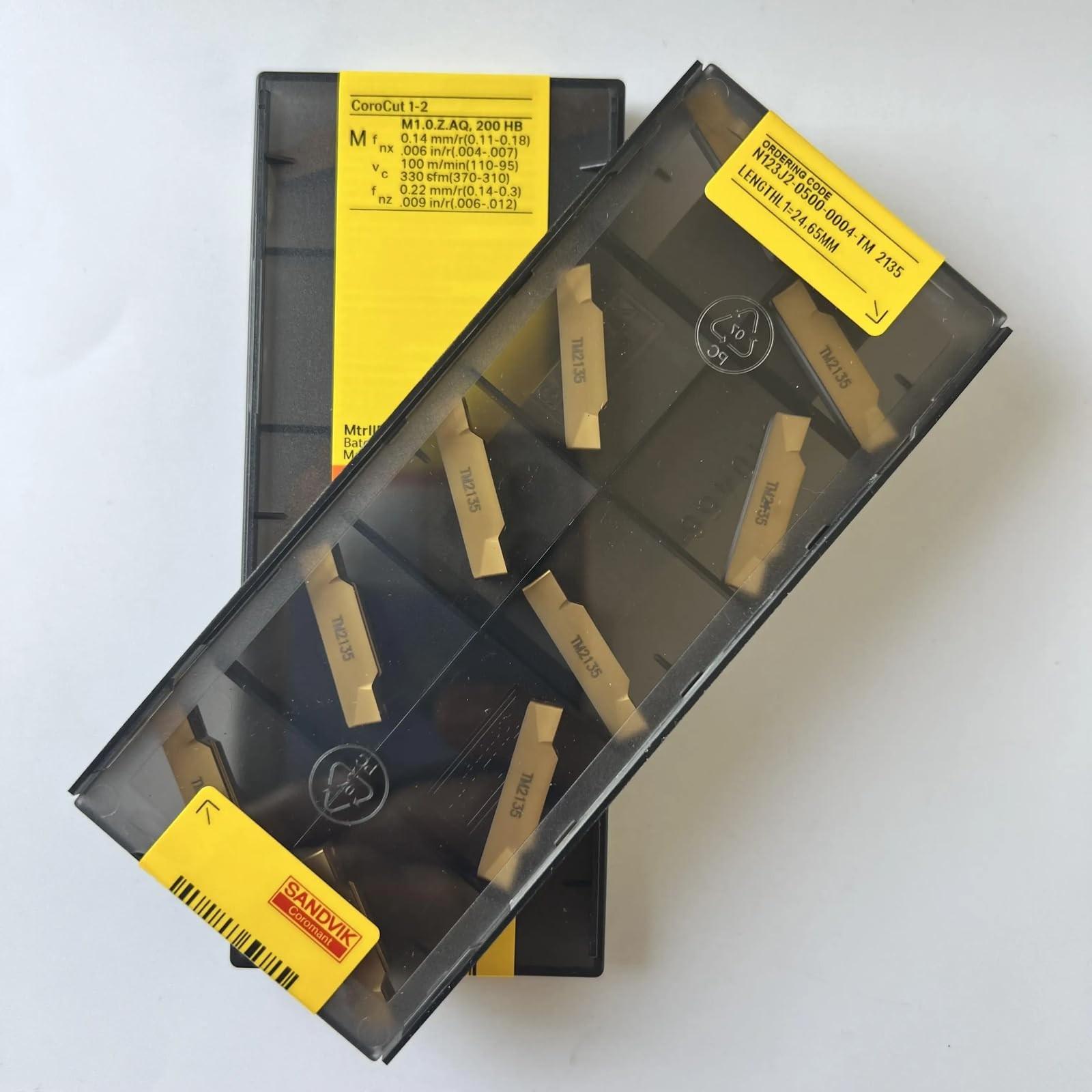 

Original Sandvik / N123J2-0500-0004-TM 2135 /CNC CARBIDE tool blade 10 Pcs