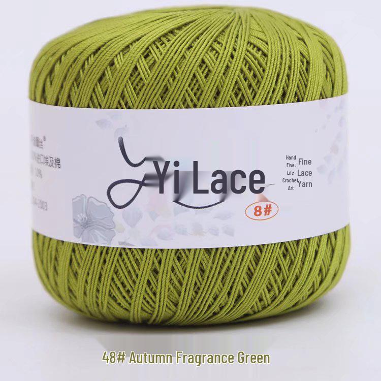 8# 100% Cotton Lace Yarn - 50g Ball, 400m, Strong Twist Crochet Thread for Hand-knitting, Flowers, Hats, and Cardigans - Free Shipping.