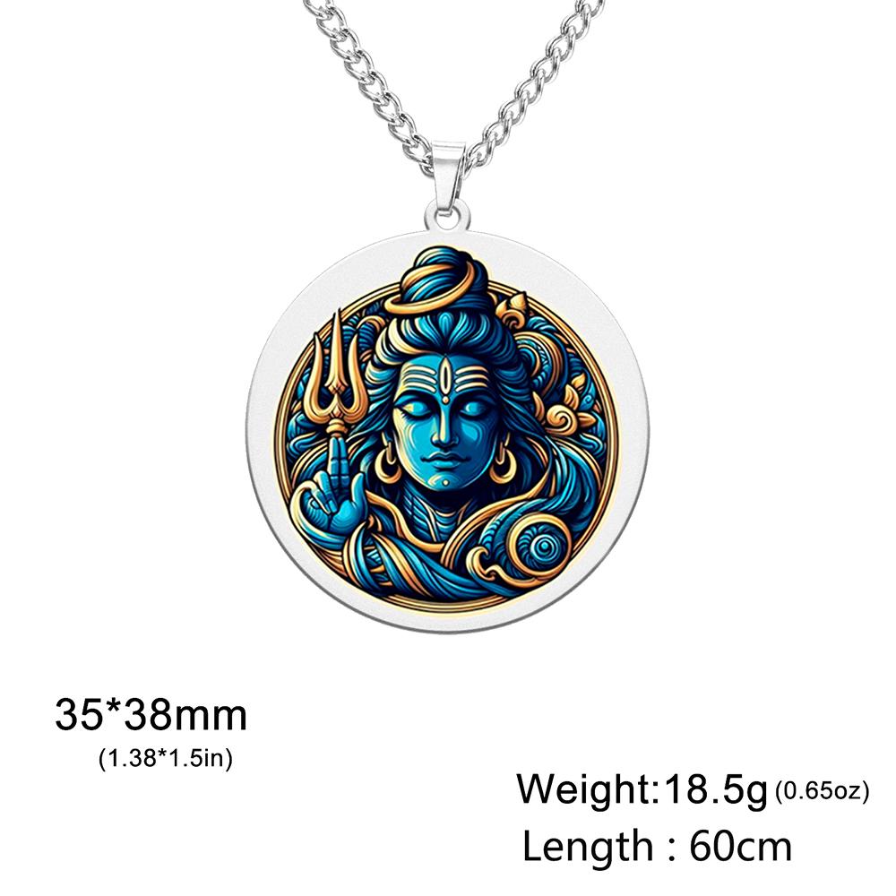 Dawapara Lord Shiva Trident Necklace Hindu God Hinduism Protection Spiritual Amulet Stainless Steel Jewelry Yoga Gift