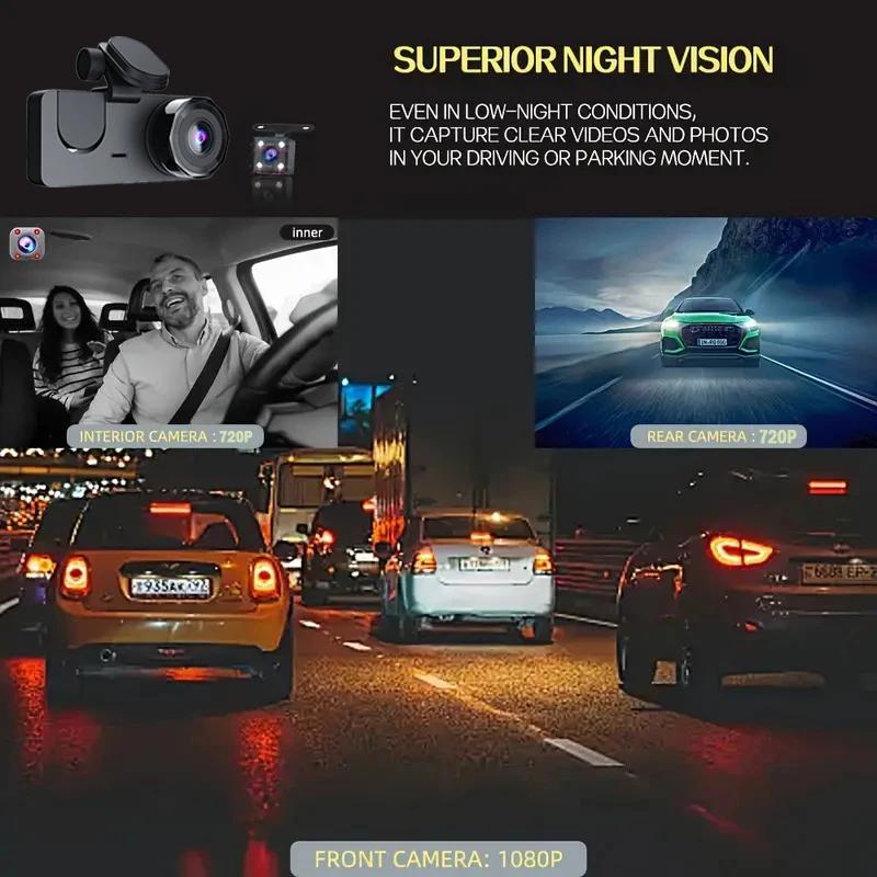 WIFI APP Video Recorder 2/3 Channel 1080P Car DVR Night Vision Dash Cam for Car Camera 3ways Rear view camera Car accessories