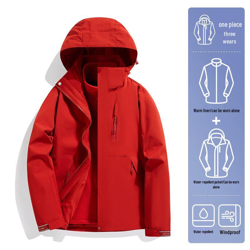 2024 Outdoor Mountain 3-in-1 Windproof & Light Rainproof Mountaineering Suit for Men & Women
