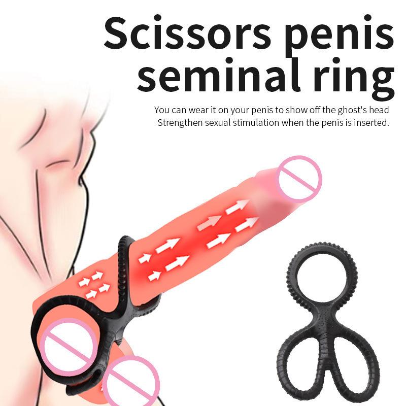 Liebhaber-Verschlussring, Sexspielzeug, Paar, weich, verzögerte Erektion, doppelter Penisring, Reibungsmassage, Stimulation