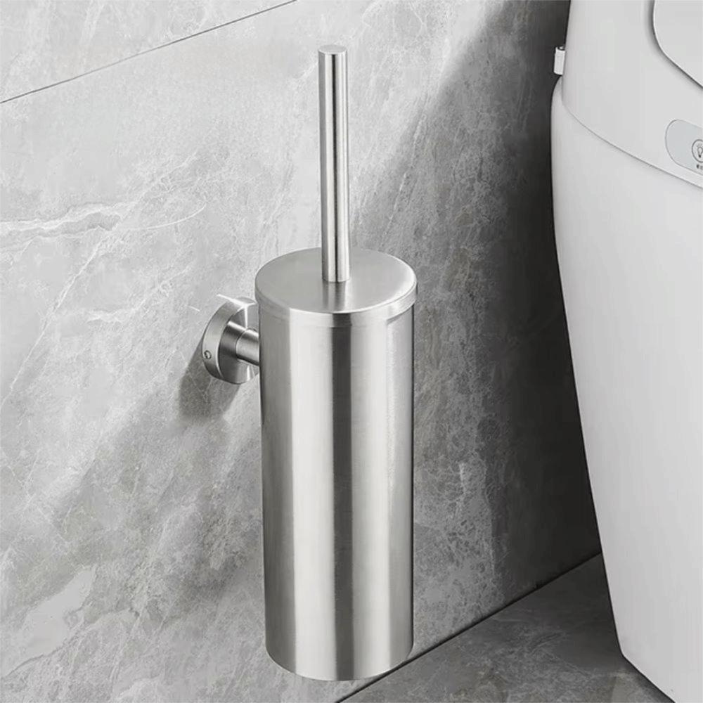 Wandmontierte Toilettenbürste Edelstahl Toilettenbürsten-Set Badezimmerzubehör