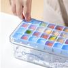 Push-Release Ice Cube Tray With Cartoon-Design, Includes Ice Scoop & Stackable Storage Bin With Lid, Easy To Fill & Release