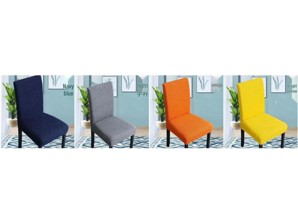 Unifarbener Hochlehner-Fleece-Stuhlbezug - Rutschfest, Staubdicht, Öl- und Fleckenabweisend, Esszimmerbankett-Überzug