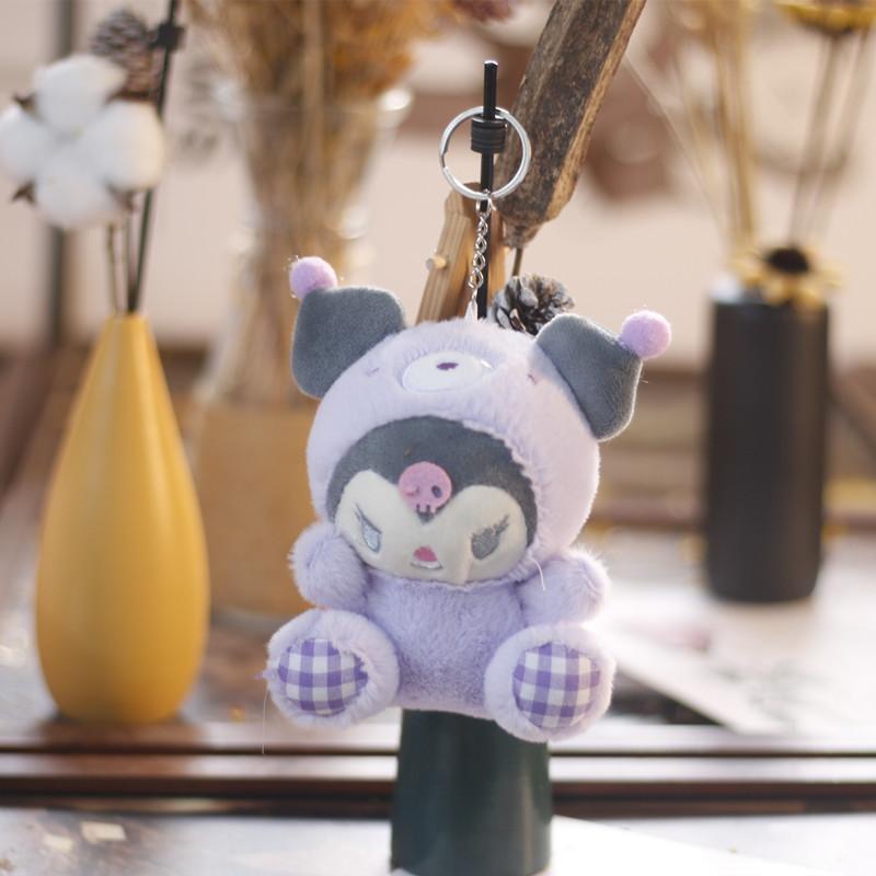 Adorable Plush Kuromi Backpack Charm Cute Sanrio Character Keychain 12cm