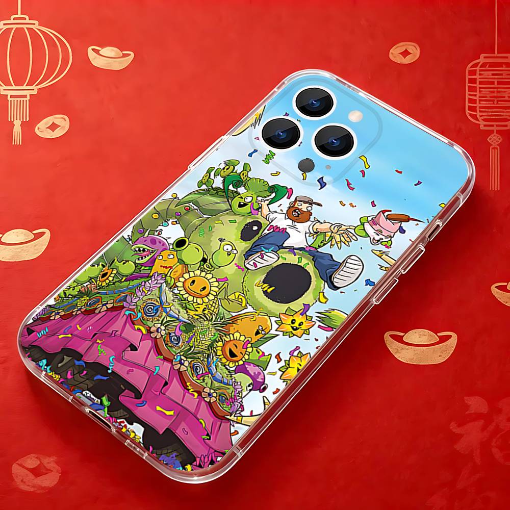 P-Plants  Zombies Game  Clear Phone case suitable for iPhone 11 12 13 14 15 16 17 Pro Max Plus X XS XR SE E Mini Protective Case