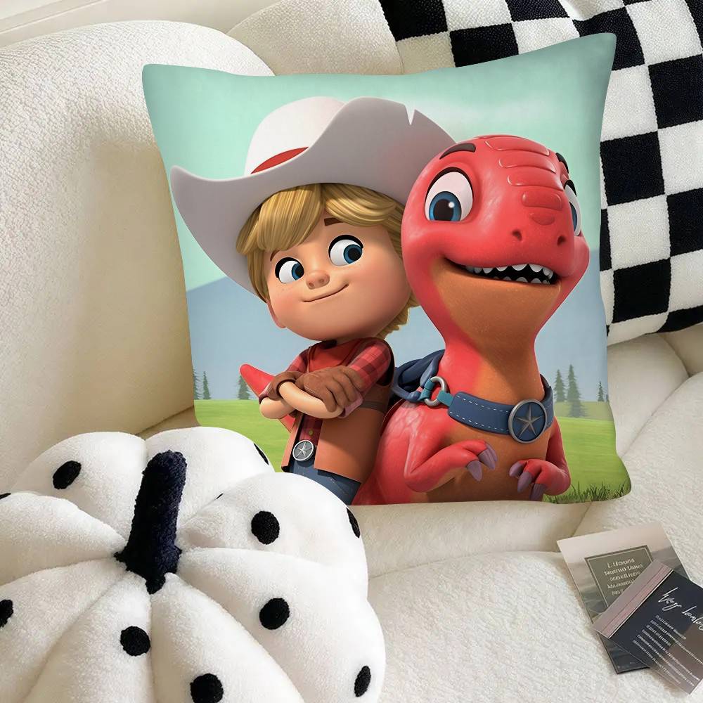 Dino Ranch Pillow Case Fashion Square Pillowcase Bedroom Sofa Room Ins Decoration Leisure