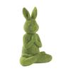 Stylish Flocking Rabbit Statues Realistic Flocking Rabbit Figures Display for Easters and Spring Home Decoration
