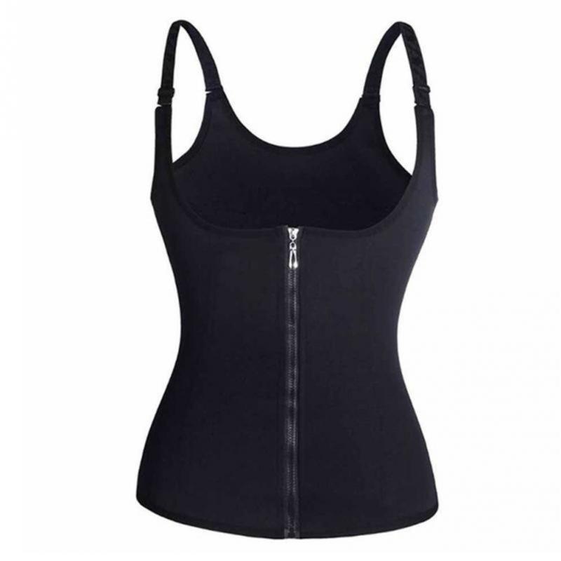 Tummy-Control Body Shaper for Weight Loss Waist Trainer Corset-Zipper Vest Body Shaper Cincher-Tank Top-Adjustable