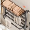 Wall Mounted Electric Heated Towel Rail Bathroom Towels Rack Stainless Steel Towels Heater Aesthetic Towel Dryers with Shelf