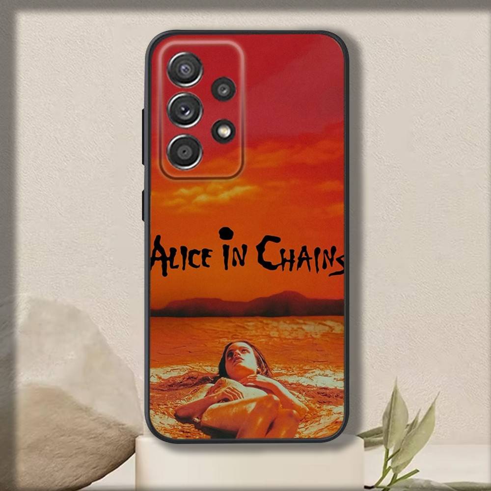 Band A-Alice In C-Chains Phone Case For Samsung S 25,24,23,22,30,21,10,9,Ultra,Plus,Lite,FE,4,5 G Soft Black Case