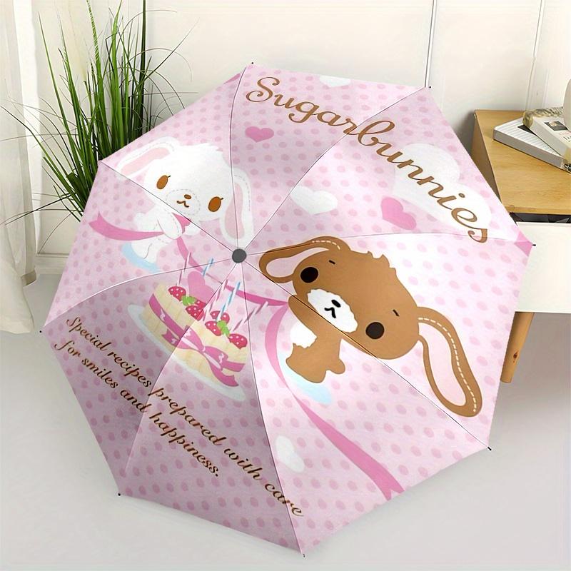 

Sugarbunnies, Recipes Automatic Open/Close Umbrella-Cute Umbrella with Cute Design, Portable 3-Fold Compact Umbrella for Men & Women, Hallow