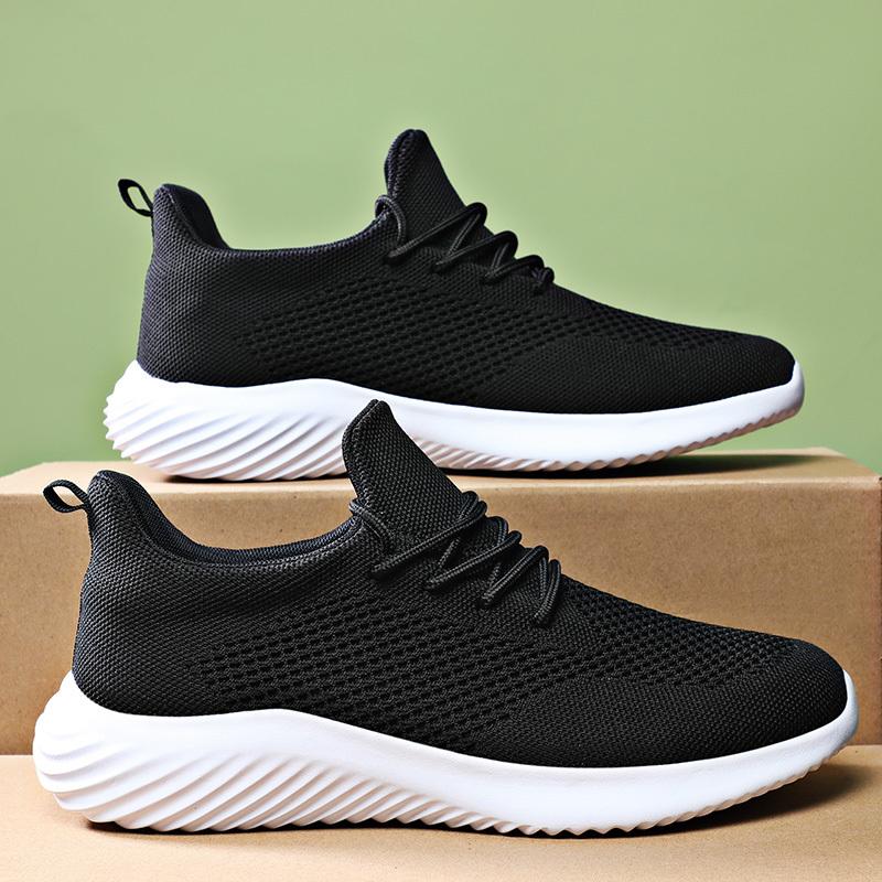 2022 Summer Men Shoes Sneakers Mans Casual Shoes Man Breathable Knit Sneakers Fashion Lightweight Mesh Walking Shoes Large Size 43
