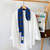Design plush scarf striped thin strip scarf women's autumn and winter warm atmosphere decorative scarf