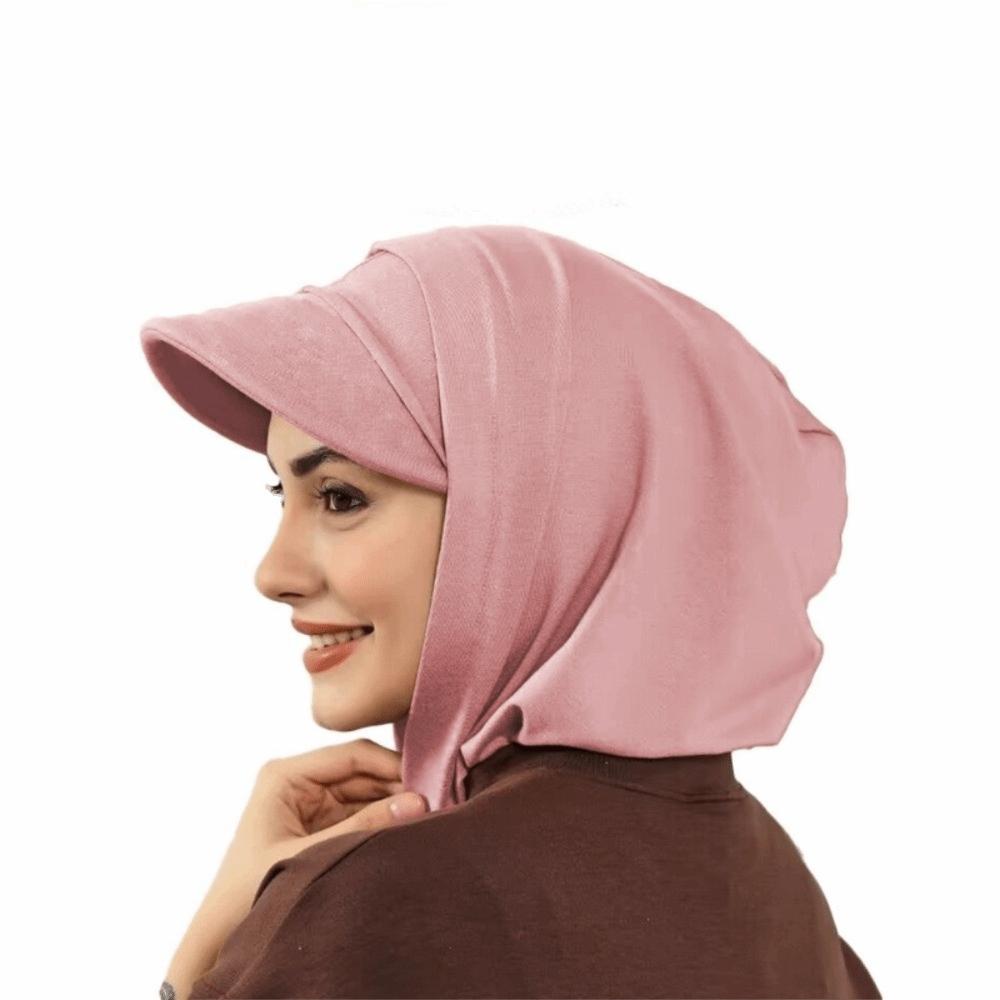 Sun Protection Sun Hat with Hood Wide Brim UV Resistant Neck Shade Cap Solid Color Neck Protection Hijab Baseball Cap Women