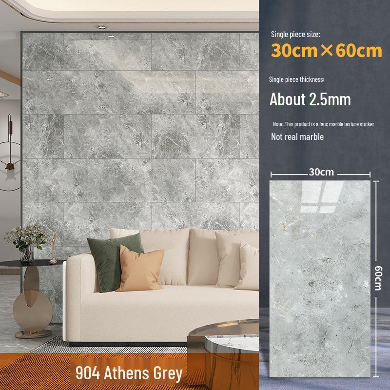 Wasserdichter Marmor Fliesenaufkleber: Selbstkleidende, schimmelresistente PVC-Wandverkleidung für Küchen & Bäder