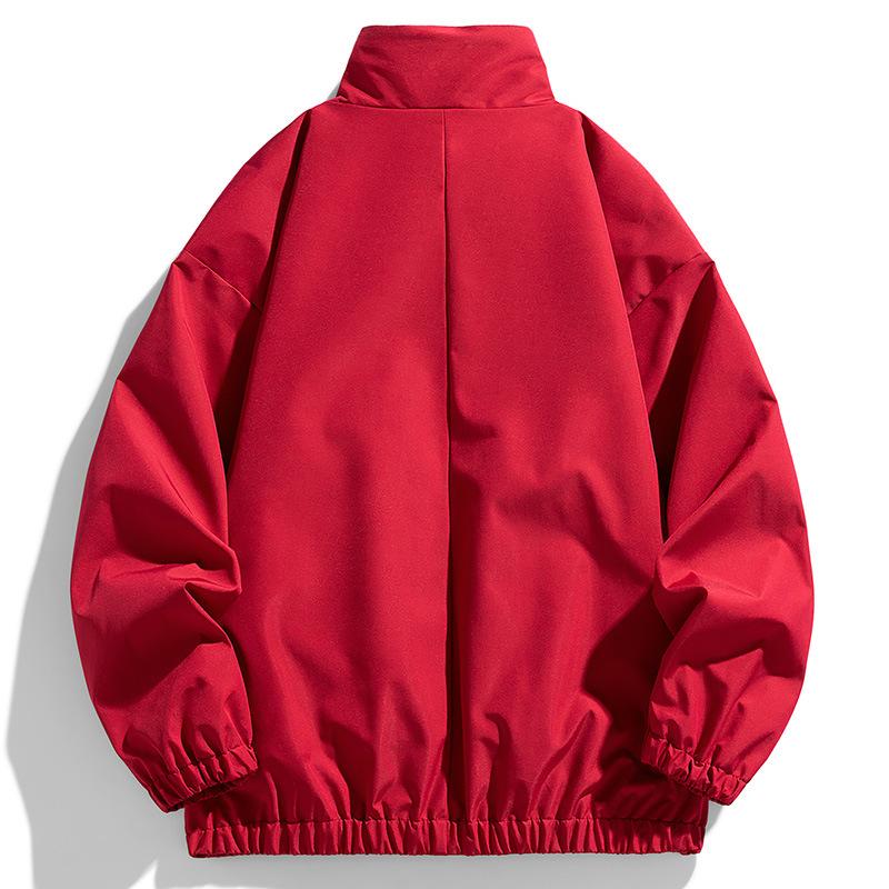 Wendejacke Herbst Stehkragenjacke Herren Amerikanische Lockere Lässige Sportjacke