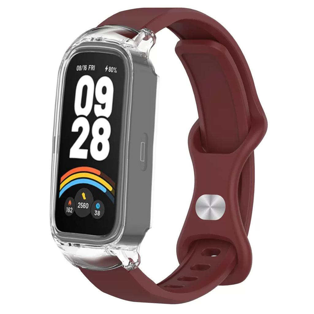 Case+Straps for Xiaomi mi band 9 8 active smar twatch correa accessories Silicone bracelet+Protective PC Cover for Redmi band 3
