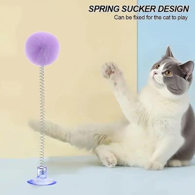 Desk Decoration Spring Stand with Fluffy Ball Suction Cup Base Flexible Metal Wire for Office Home Decor Novelty Gift