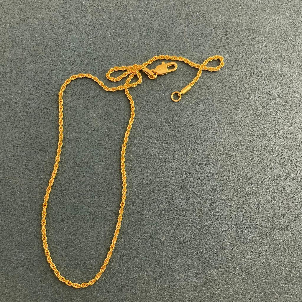 Gold-Plated Twisted Rope Herringbone Necklace, 2MM, Hot Korean Style, 16-30 Inches