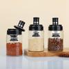 Glass Seasoning Jar: Salt Shaker, Spice Container, Oil Dispenser, MSG Box for Kitchen and Household.