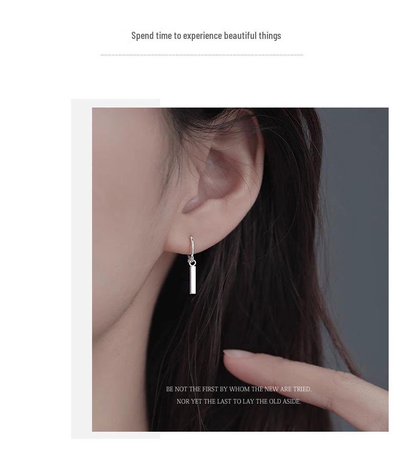 Difeng S999 Срібні сережки-палички для жінок - Елегантний мінімалістичний дизайн