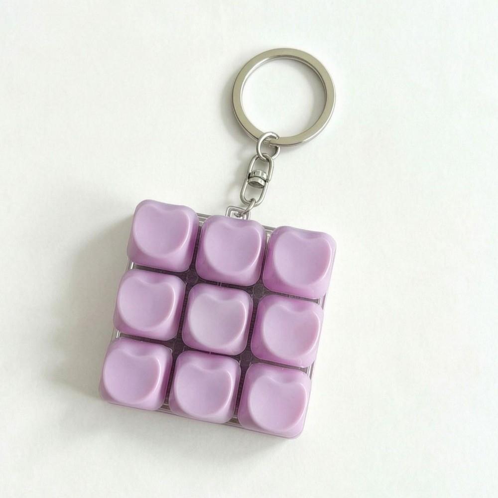 9 Keys Fidget Button Keychain Pendant Fidget Clicker Toy Keyboard Clicker Keychain Sensory Play