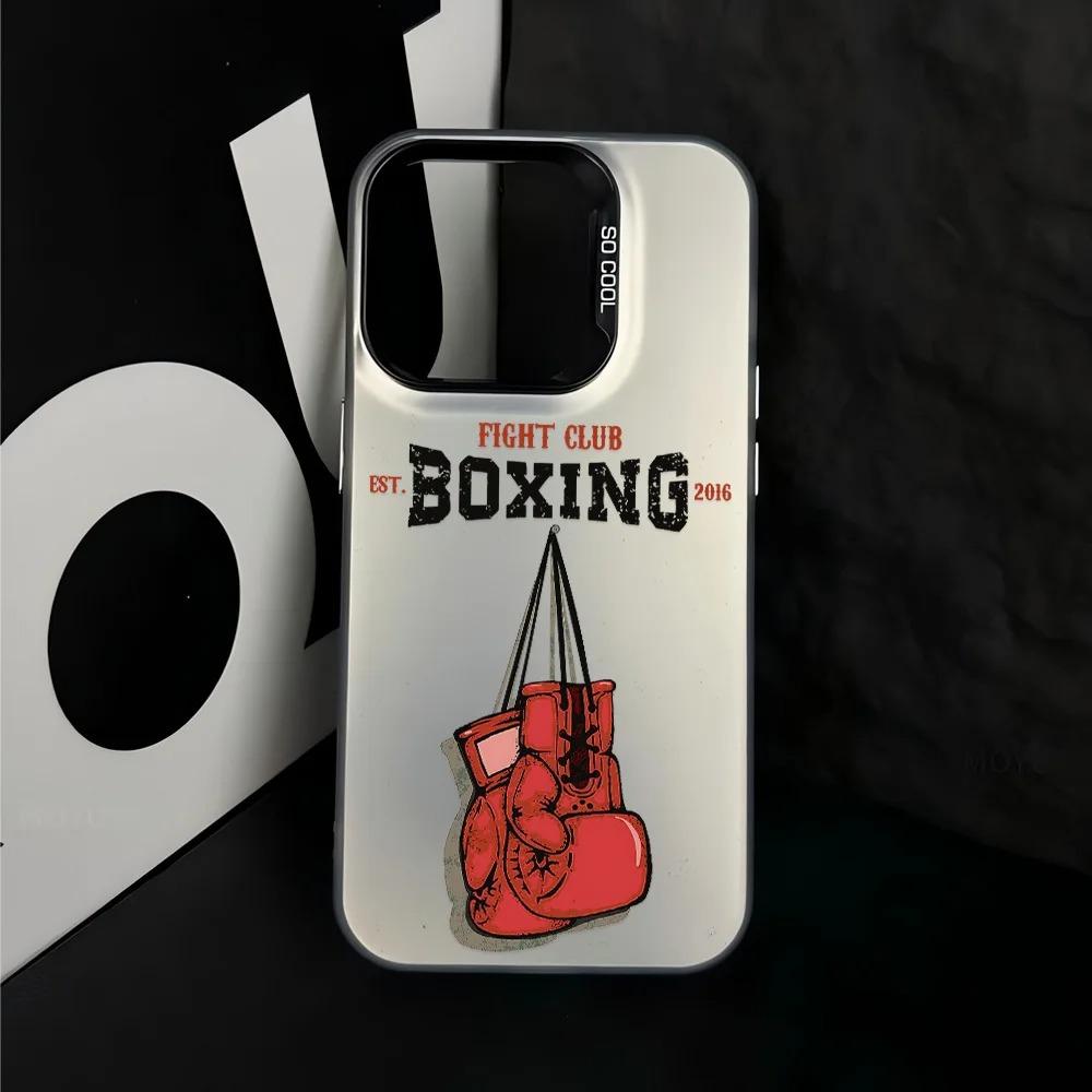 Fashion boxing pattern phone case suitable for iPhone 17 Air 16 15 14 13 12 11 Pro Max Plus anti-fall and shockproof back cover