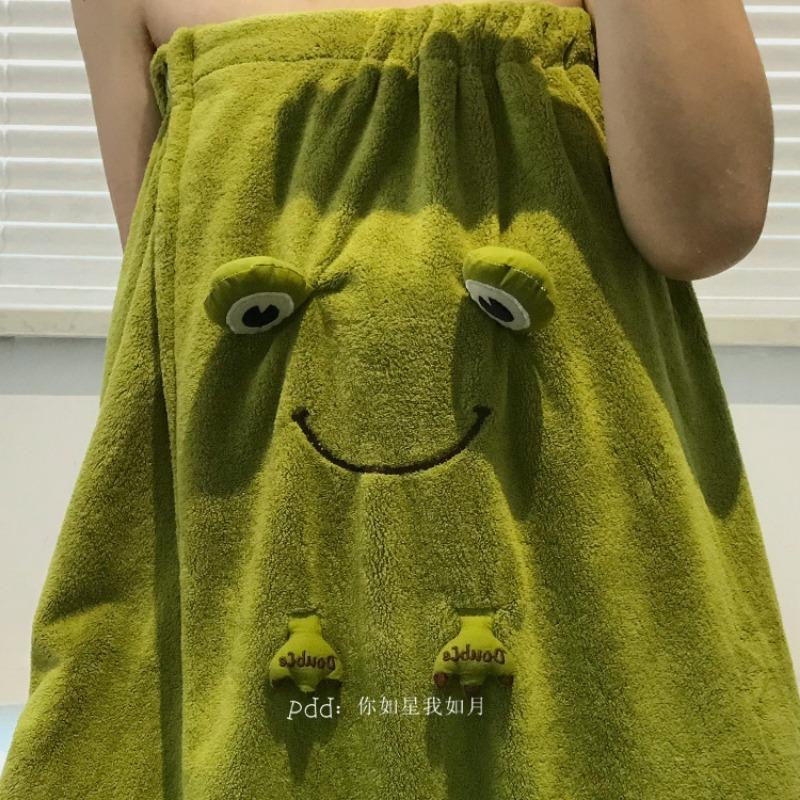 Cartoon Frog Towels Household Thicken Coral Velvet Water-absorbent Bathroom Fashion Universal Bath Towel Wash Hand Cute Home
